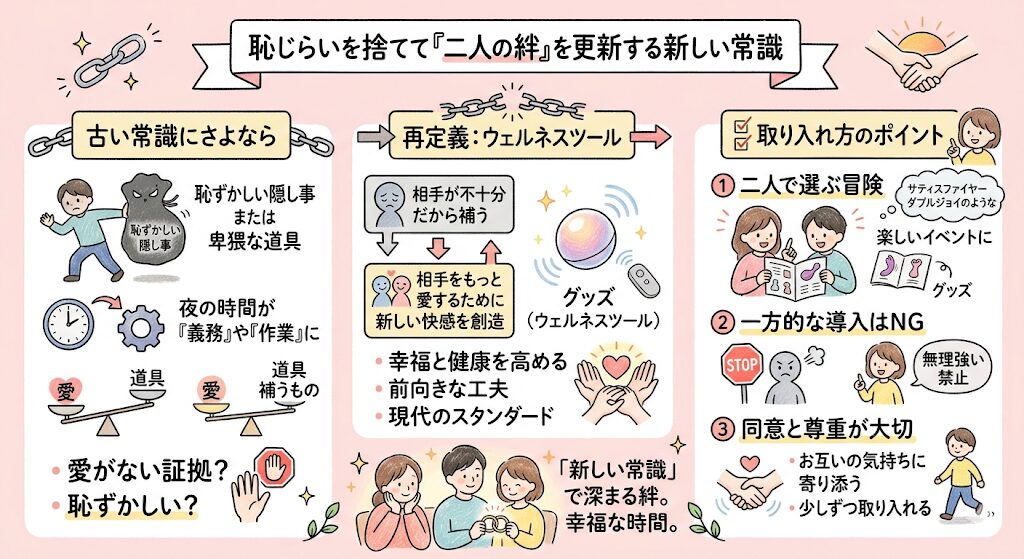 マンネリやレスに悩む自分から誘う勇気が出ない女性へ。道具を介して「一人の女性」に戻るための新しい常識