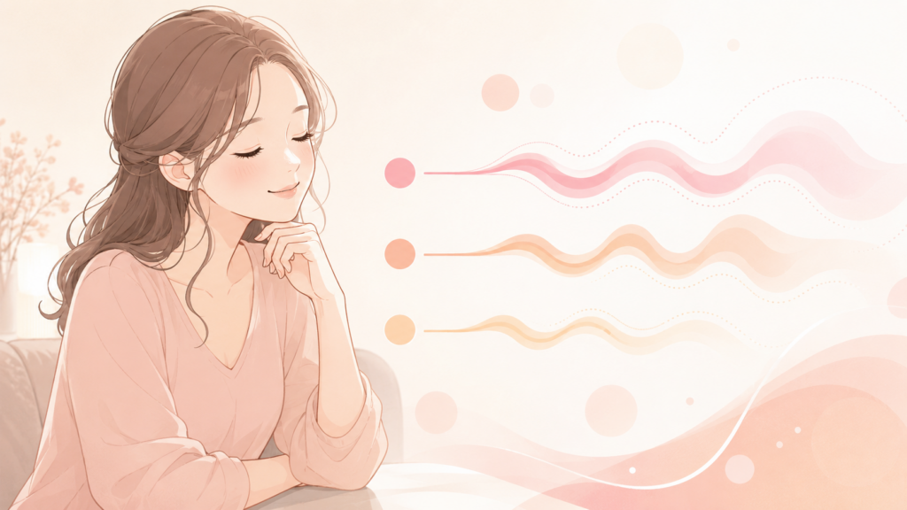 女性が「強さ」ではなく「自分に合う感覚」を選んでいる場面